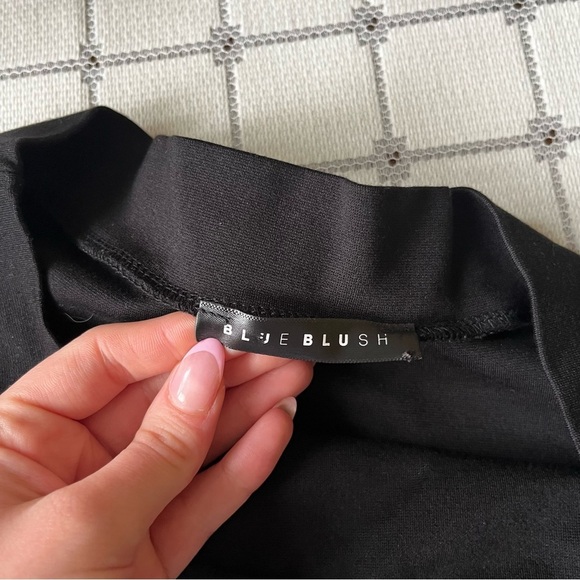 Blue Blush Black Pleated Skater Mini Skirt size medium - Picture 2 of 4